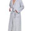 Mens Fleece Robe Hooded Plush Full Length Plush Bathrobe Warm House Robe