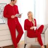 Matching Family Onesise Pajamas Christmas Long Sleeve PJs Set Holiday Button Stripe Nightwear Xmas Men&Women Sleepwear