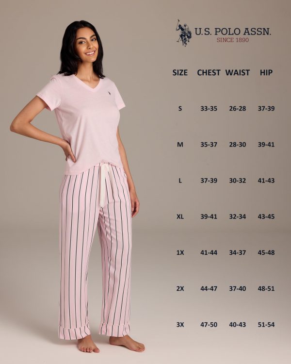 Pajama Sets for Women 2 Piece, PJ Sets for Women with Knit Sleep Tee and Woven Pajama Pants with Pockets