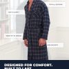 Men's Flannel Sleep Robe, Flannel Bathrobe for Men, Shawl Collar Winter Plaid Robe Perfect for Men and Women