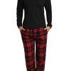 Men’s Pajama Set Pajamas For Men 2 Piece PJ Set with Cotton Flannel Men Pajama Pants and Long Sleeve Henley T-Shirt