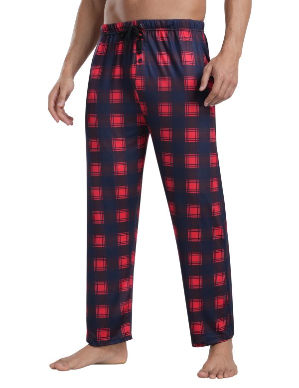 Mens Modal Pajama Pants 2 Pack Lightweight Long Bottoms Pants with Pocket Drawstring