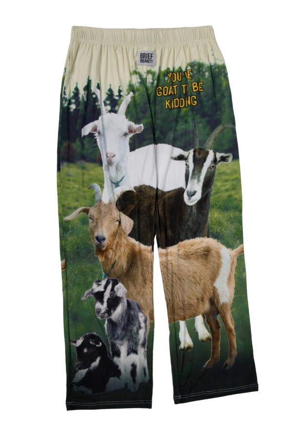 Goat Lounge Pajama Pants for Men and Women | Humorous, Funny, Comfortable Bottoms - Goat to be Kidding Print