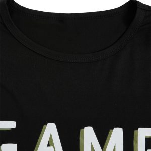 Men's 2 Piece PJ Sets Pajama Shorts Sets Short Sleeve Letter Print Tee and Short Lounge Set