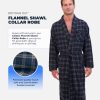 Men's Flannel Sleep Robe, Flannel Bathrobe for Men, Shawl Collar Winter Plaid Robe Perfect for Men and Women