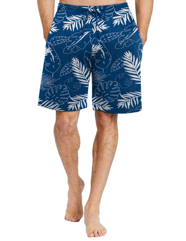 Men's Pajama Shorts Pj Bottoms Drawstring Casual Shorts with Pockets