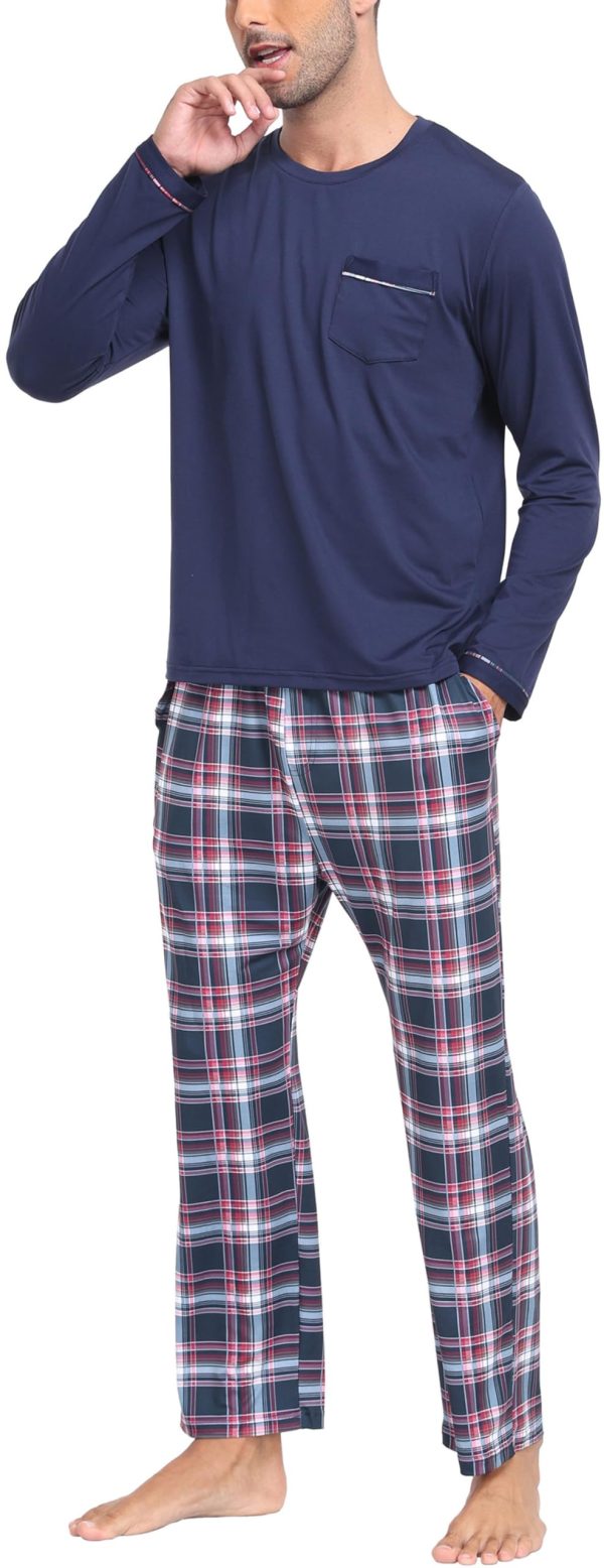 Pajama Sets for Men & Women Long Sleeve 2 Piece Sleepwear Loungewear Sets Soft PJ's with Pockets