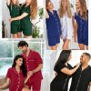 Matching Pajamas for Couples Women & Men Modal Button Down Short Sleeve Sleepwear Pjs 2 Piece Loungewear S-XXXL