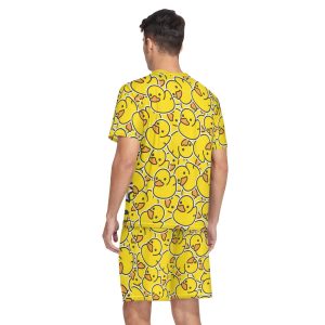 Men's Short Sleeve Pajama Set Summer Pj Short Set 2 Piece Loungewear Sleepwear with Pockets