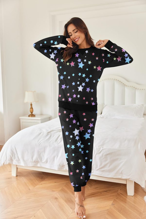Pajamas Set Long Sleeve Pj Sets 2 Piece Jogger Pajama Sets Soft Sleepwear Loungewear for Women