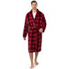 Fleece Mens Robe, Plush Flannel Bathrobe, Soft Long Spa Robe for Men