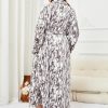 Womens Bathrobe Ladies Fleece Plush Warm Long Robes Fleece Nightgown Sleepwear