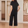 2 Pack: Women's Pajamas Set Short Sleeve Sleepwear Capri Pants Pjs Soft Loungewear with Pockets