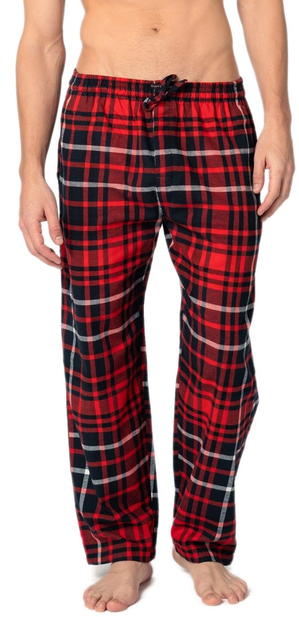 Men's 3 Pack Cotton Flannel Fleece Brush Pajama Sleep & Lounge Pants