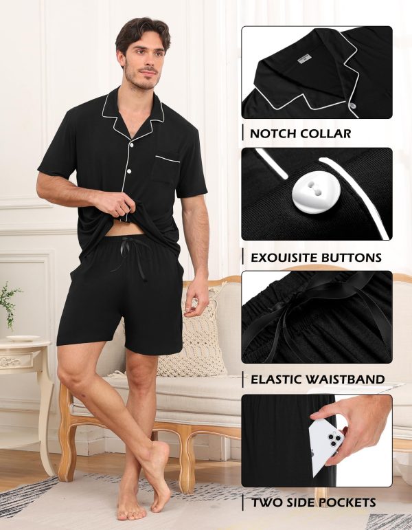 Matching Pajamas for Couples Women & Men Modal Button Down Short Sleeve Sleepwear Pjs 2 Piece Loungewear S-XXXL