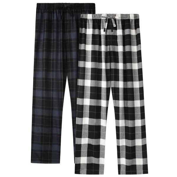 Men's Pajama Bottoms Plaid Pajamas Pants for Men Soft Long Lounge Woven Pj Sleep Pant with Pockets