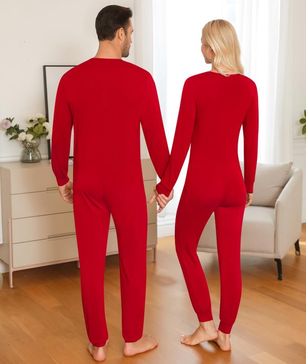 Matching Family Onesise Pajamas Christmas Long Sleeve PJs Set Holiday Button Stripe Nightwear Xmas Men&Women Sleepwear