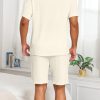 Mens Pajamas Set Summer Pjs Sets Lightweight Short Sleeve Pajama Shorts Set Soft Sleepwear Loungewear with Pockets