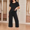 2 Pack: Women's Pajamas Set Short Sleeve Sleepwear Capri Pants Pjs Soft Loungewear with Pockets