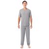 Men's 360 Stretch Short Sleeve V-Neck Top and Pant Sleep Pajama Set