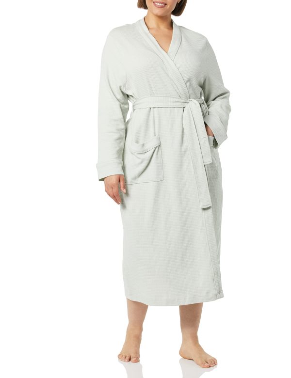 Women's Lightweight Waffle Full-Length Robe (Available in Plus Size)