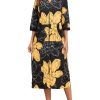 Zipper Robes For Women Cotton Housecoat 3/4 Sleeves Long Nightgowns And Bathrobe With Pockets Plus Size S-3XL