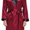 Mens Satin Robe Lightweight Silk Long Sleeve Bathrobe with Shorts Set Spa Kimono Sleepwear