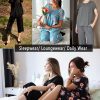 Pajama Set for Women 2 Piece Capri Pants Short Sleeve Top Sleepwear Soft Pjs Loungewear with Pockets S-3XL