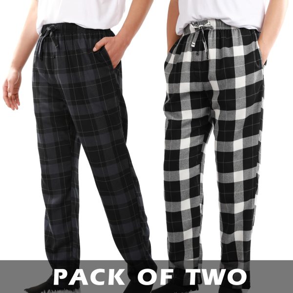 Men's Pajama Bottoms Plaid Pajamas Pants for Men Soft Long Lounge Woven Pj Sleep Pant with Pockets