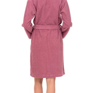 Women??s Robe, 100% Cotton Short Terry Shawl Bathrobe