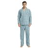 Mens Cotton Pajama Set, Button Down Woven Pajama Set for Men Plaid Men's Sleepwear