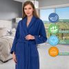 Women??s Robe, 100% Cotton Short Terry Shawl Bathrobe