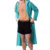 Mens Lightweight Sleep/Lounge Long Bath Robe with Hood -Premium Cotton Blend