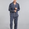 Mens Sleepwear Pajama Sets for Men Soft Comfortable Button-Down Long Sleeve Loungewear PJs