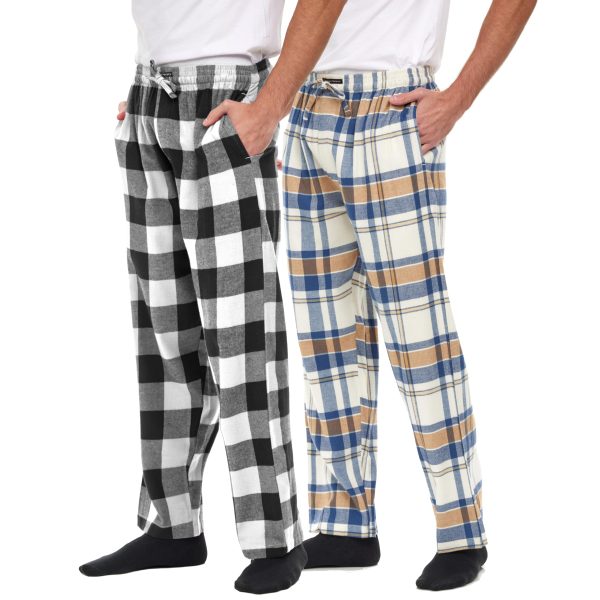 Men's Cotton Super Soft Flannel Plaid Pajama Pants- 2 Pack
