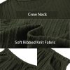 Matching Pajamas for Couples Ribbed Knit Pajama Short Sleeve Soft Sleepwear 2 Piece Loungewear S-XXL
