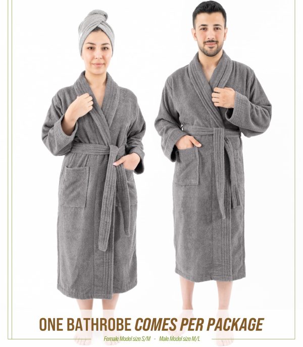100% Cotton Robes for Women and Men, Soft Lightweight Quick Dry Unisex Couple Turkish Bathrobes