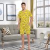 Men's Short Sleeve Pajama Set Summer Pj Short Set 2 Piece Loungewear Sleepwear with Pockets