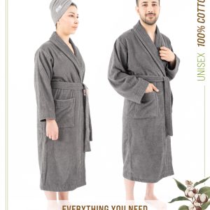 100% Cotton Robes for Women and Men, Soft Lightweight Quick Dry Unisex Couple Turkish Bathrobes