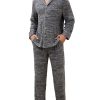 Mens Pajamas Set Long Sleeve Soft Pajamas for Men Button Down Sleepwear Pjs Lounge Sets with Pockets S-2XL