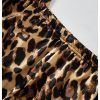 Men's 2 Piece Leopard Print Satin Pajama Set Button Down Short Sleeve Shorts Loungewear Sets