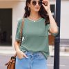 Women Waffle Knit Lounge Sets Short Sleeve Top and Long Pant Pajama Set Loungewear 2 Piece Pjs Set with Pockets