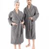 100% Cotton Robes for Women and Men, Soft Lightweight Quick Dry Unisex Couple Turkish Bathrobes