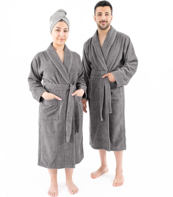 100% Cotton Robes for Women and Men, Soft Lightweight Quick Dry Unisex Couple Turkish Bathrobes