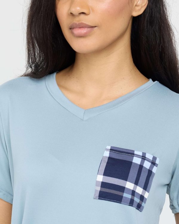 2 Pack: Women's Pajama Set - Choose from Short Sleeve with Pocket or Long Sleeve without Pocket