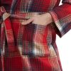 Mens Robe -Soft Microfiber Flannel Bathrobe for Unisex??Scottish Plaid Robe with Shawl Collar Lightweight Robe for Men