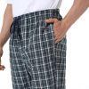 Mens Pajama Pants 100% Cotton Plaid Sleep & Lounge Pants, PJ Bottoms with Pockets and Button Fly
