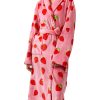 Women's Fleece Bath Robe Full Length Plush Soft Bathrobe Warm Lounge Sleepwear Robe with Pockets Gift for Mom Wife Dad Friend