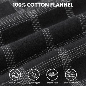 Mens Flannel Pajamas Set Ultra-Soft Cotton Pajamas for Men Classic Plaid Lounge Set with Roomy Pockets