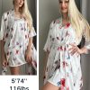 Women's Silk Robe Set V-neck 2 Piece Bridal Party Robes and Satin Bathrobe Set with Pockets